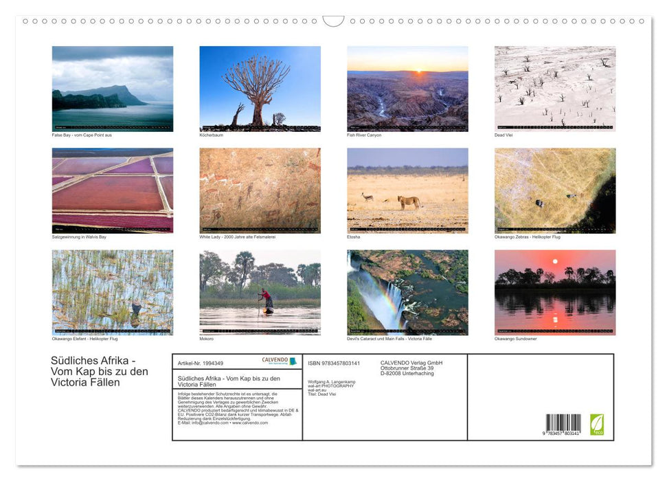 Südliches Afrika - Vom Kap bis zu den Victoria Fällen (CALVENDO Wandkalender 2026)