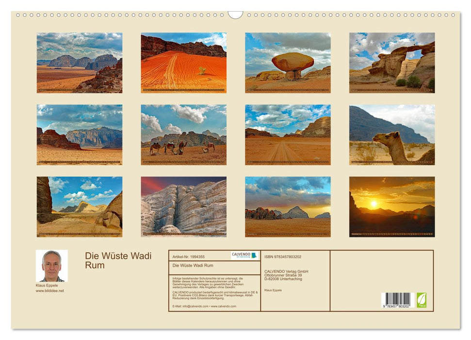 Die Wüste Wadi Rum (CALVENDO Wandkalender 2026)