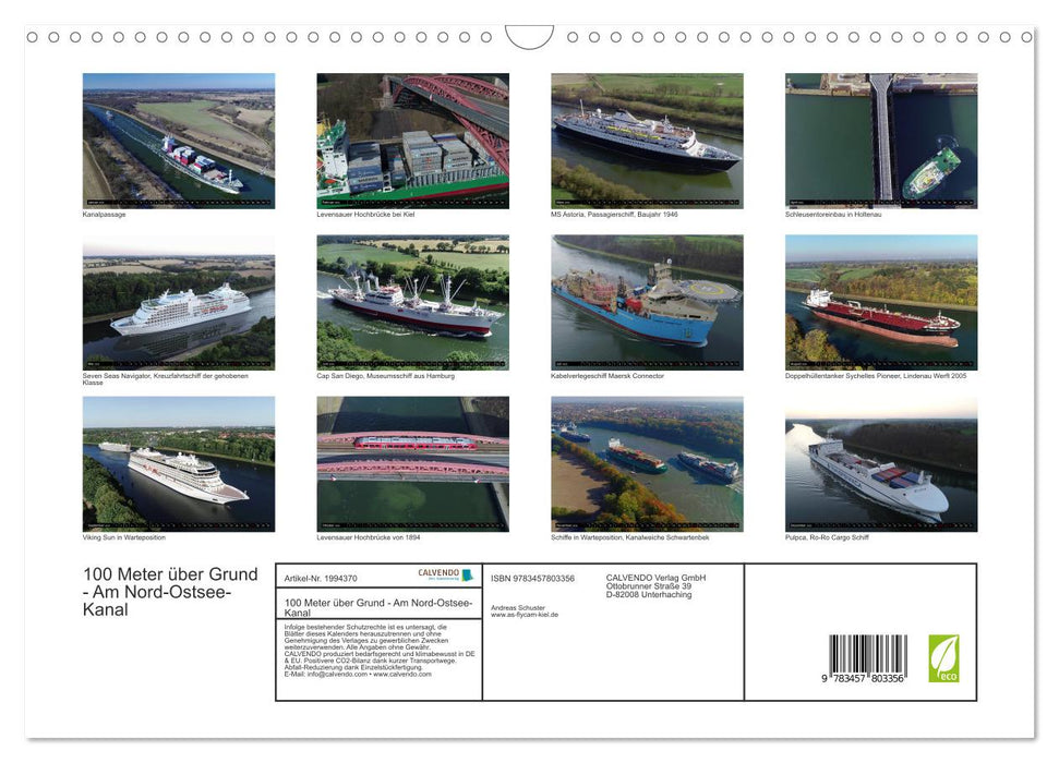 100 Meter über Grund - Am Nord-Ostsee-Kanal (CALVENDO Wandkalender 2026)