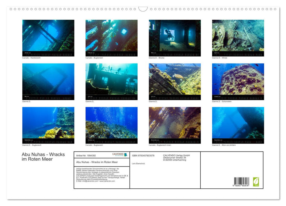 Abu Nuhas - Wracks im Roten Meer (CALVENDO Wandkalender 2026)