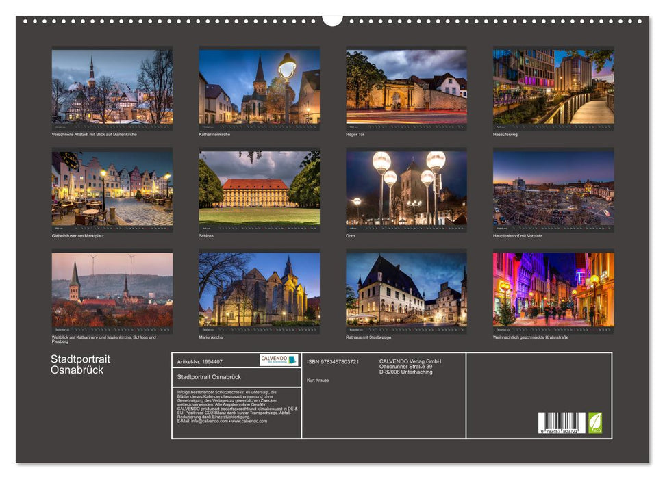 Stadtportrait Osnabrück (CALVENDO Wandkalender 2026)