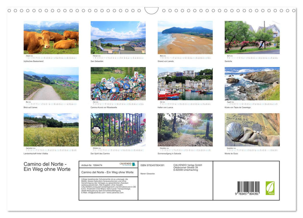 Camino del Norte - Ein Weg ohne Worte (CALVENDO Wandkalender 2026)