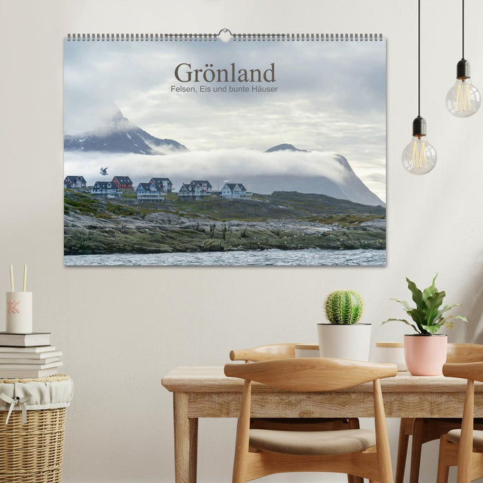 Grönland - Felsen, Eis und bunte Häuser (CALVENDO Wandkalender 2026)