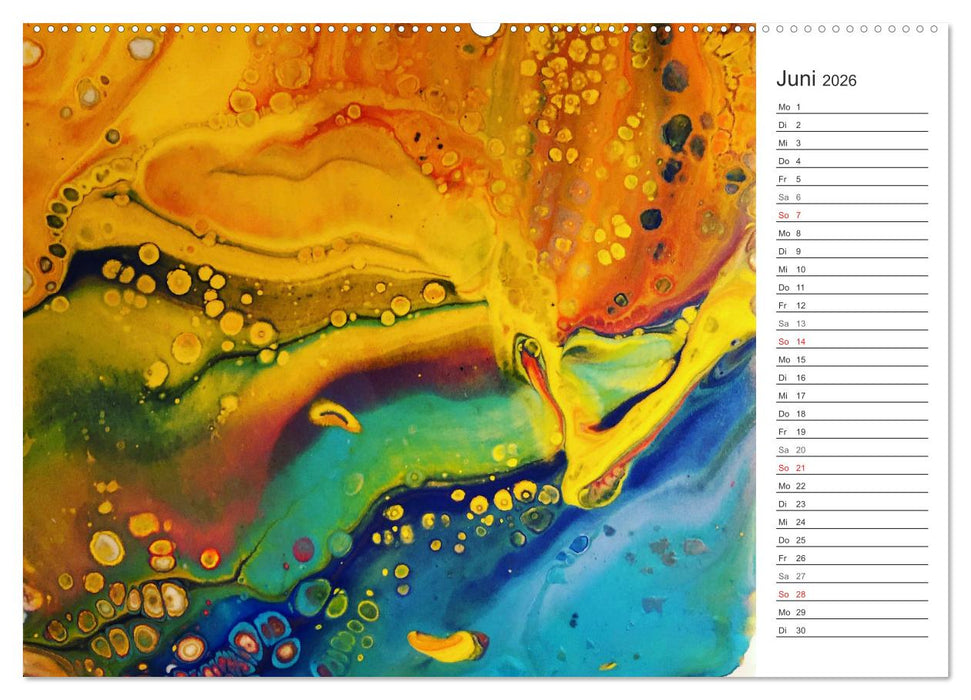 Abstract World - abstrakte Kunst in Acrylfließtechnik (CALVENDO Wandkalender 2026)