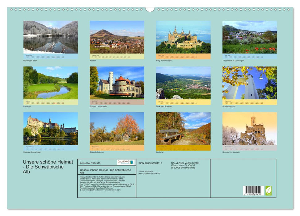 Unsere schöne Heimat - Die Schwäbische Alb (CALVENDO Wandkalender 2026)