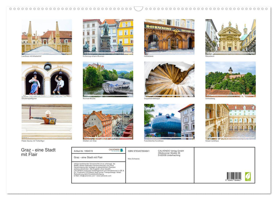 Graz - eine Stadt mit Flair (CALVENDO Wandkalender 2026)