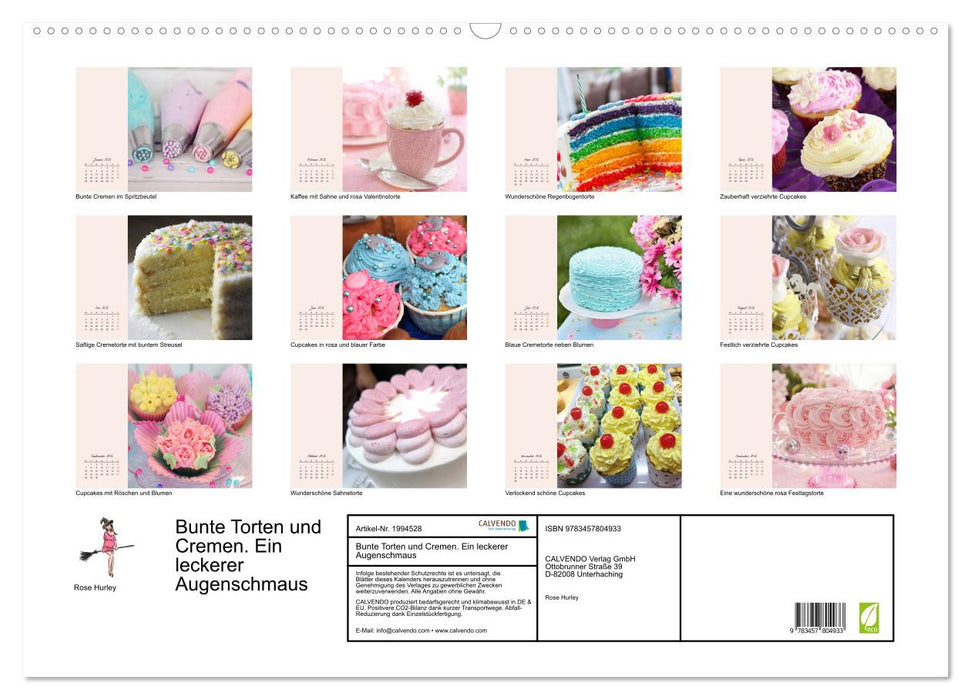 Bunte Torten und Cremen. Ein leckerer Augenschmaus (CALVENDO Wandkalender 2026)