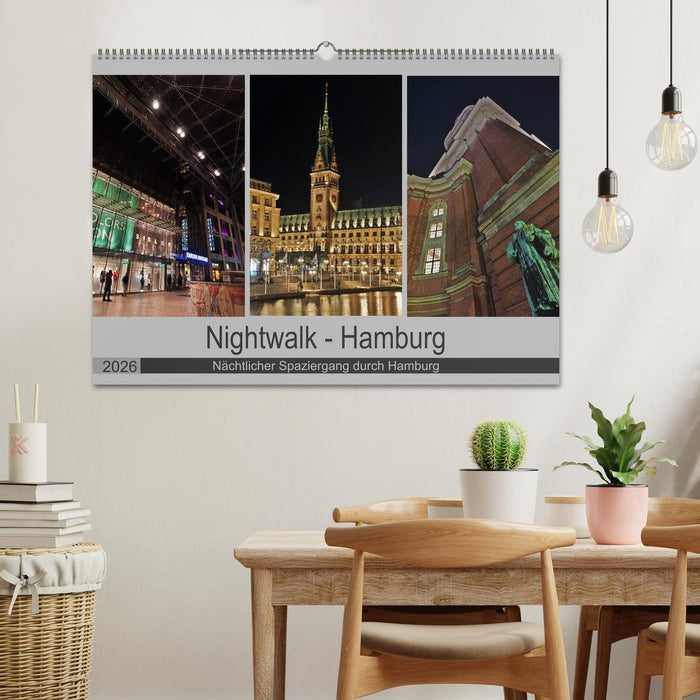 Nightwalk - Hamburg (CALVENDO Wandkalender 2026)