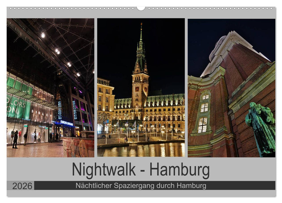 Nightwalk - Hamburg (CALVENDO Wandkalender 2026)