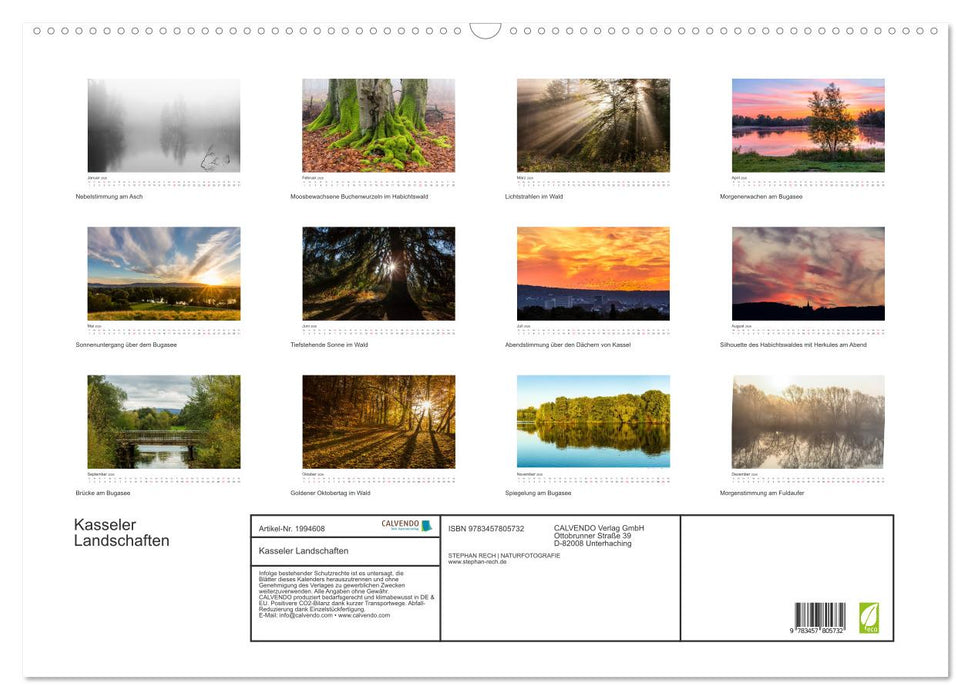 Kasseler Landschaften (CALVENDO Wandkalender 2026)