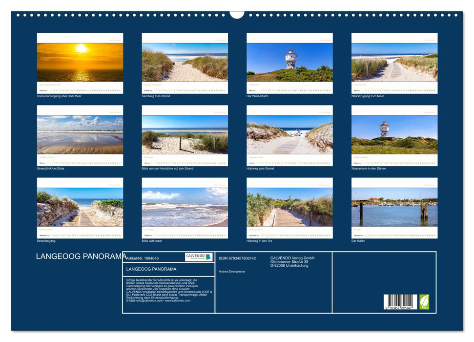 LANGEOOG PANORAMA (CALVENDO Wandkalender 2026)