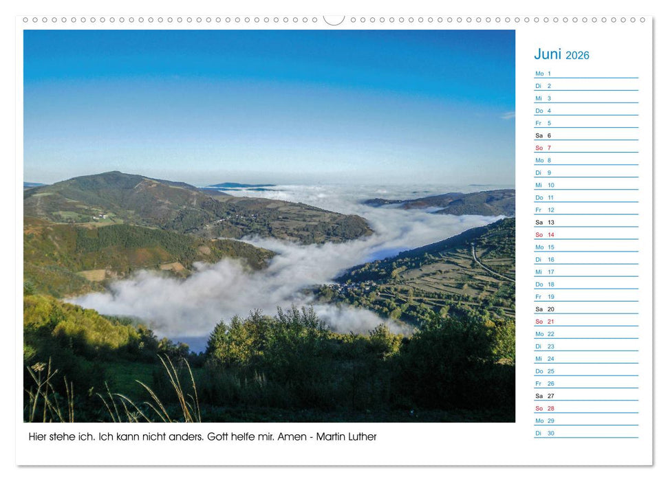 Mein Weg nach Santiago de Compostela mit Zitaten (CALVENDO Wandkalender 2026)