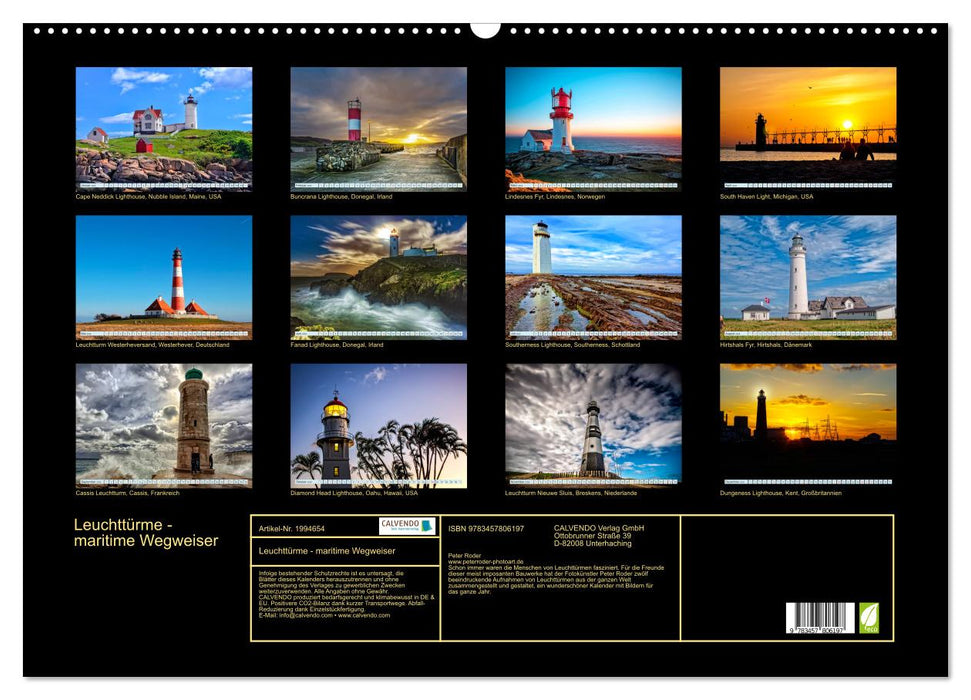 Leuchttürme - maritime Wegweiser (CALVENDO Wandkalender 2026)