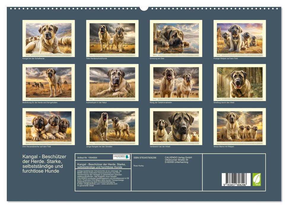 Kangal - Beschützer der Herde. Starke, selbstständige und furchtlose Hunde (CALVENDO Premium Wandkalender 2026)