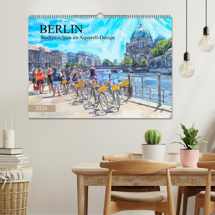 Berlin - Stadtansichten im Aquarell-Design (CALVENDO Wandkalender 2026)