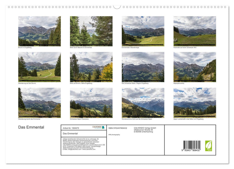 Das Emmental (CALVENDO Premium Wandkalender 2026)