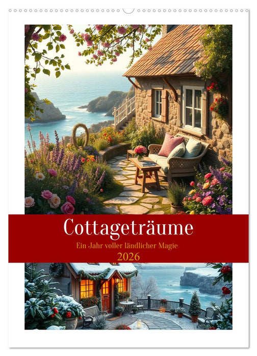 Cottageträume - Ein Jahr voller ländlicher Magie (CALVENDO Wandkalender 2026)