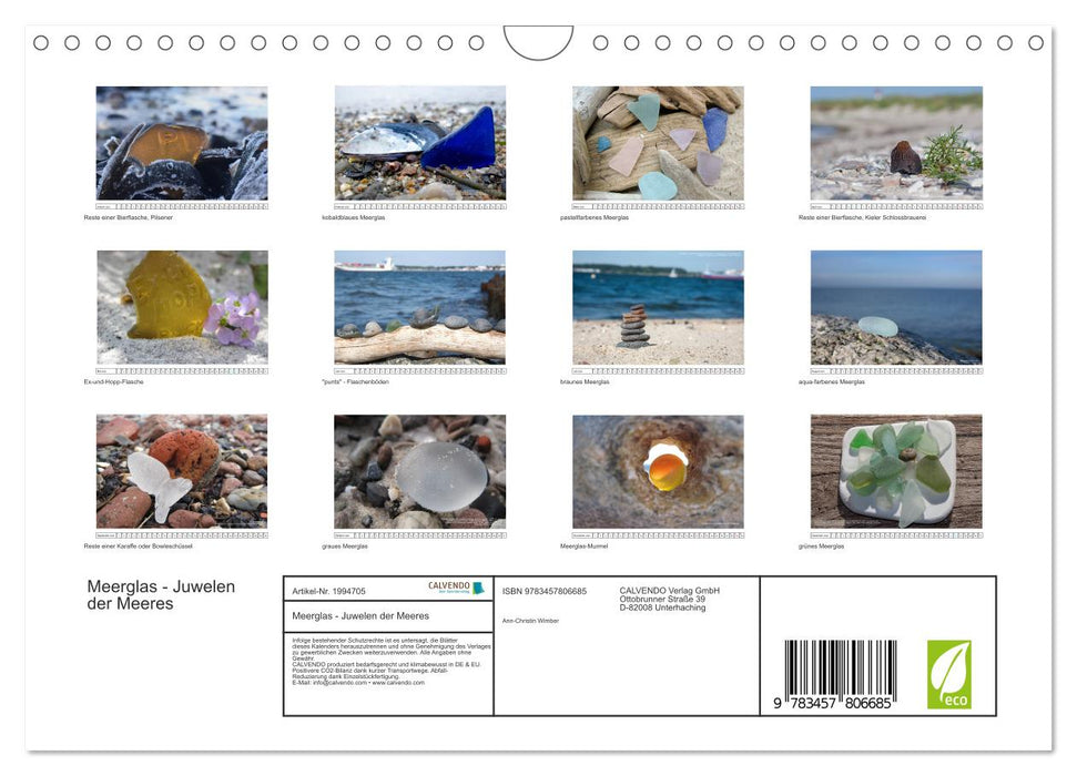 Meerglas - Juwelen der Meeres (CALVENDO Wandkalender 2026)