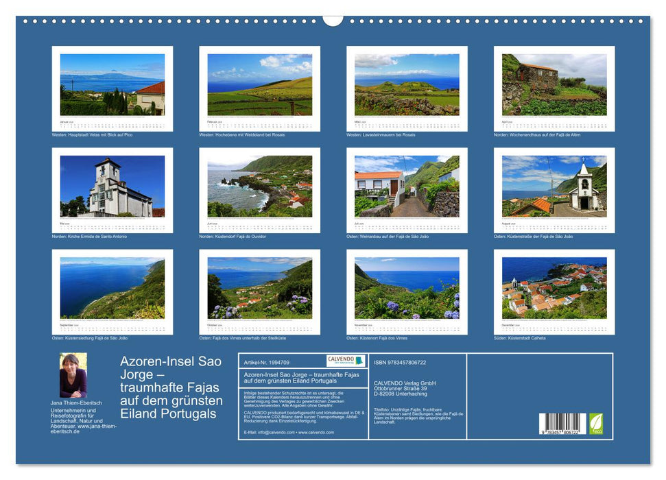 Azoren-Insel Sao Jorge – traumhafte Fajas auf dem grünsten Eiland Portugals (CALVENDO Wandkalender 2026)