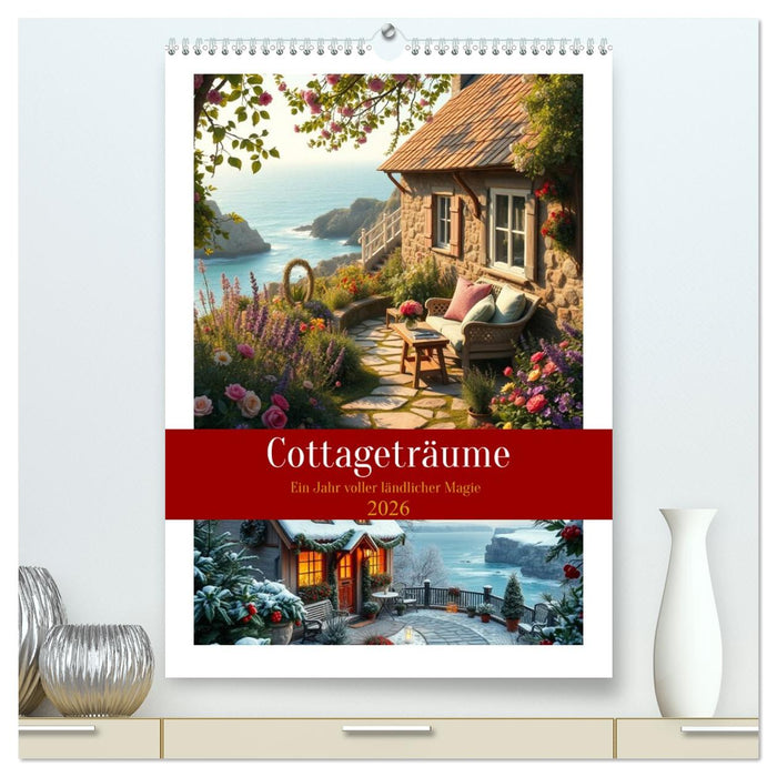 Cottageträume - Ein Jahr voller ländlicher Magie (CALVENDO Premium Wandkalender 2026)