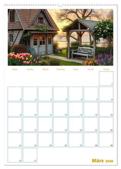Cottageträume - Ein Jahr voller ländlicher Magie (CALVENDO Premium Wandkalender 2026)