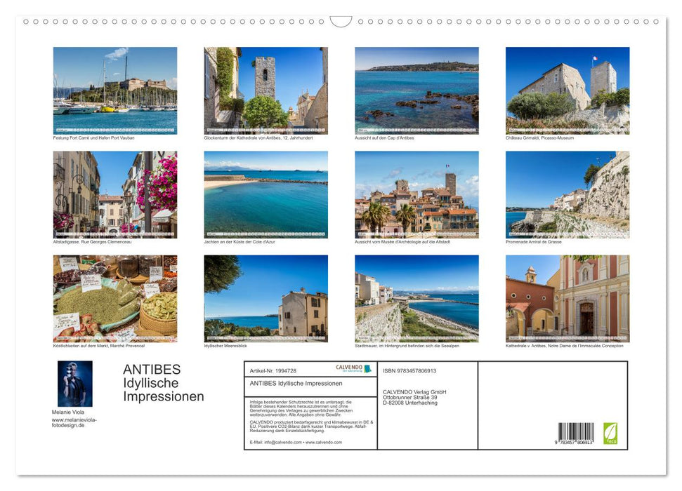ANTIBES Idyllische Impressionen (CALVENDO Wandkalender 2026)