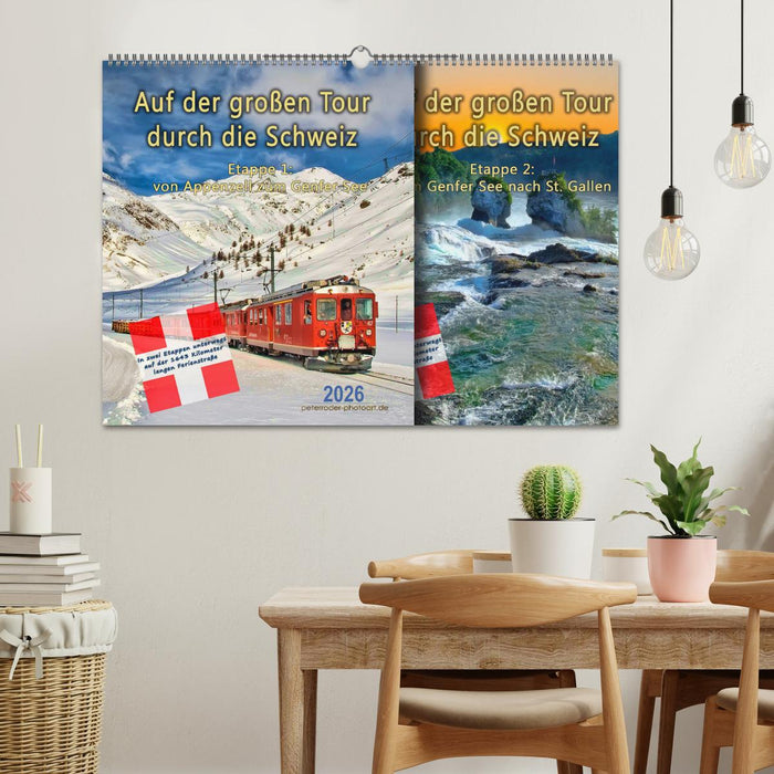 Auf der großen Tour durch die Schweiz, Etappe 1, Appenzell zum Genfer See (CALVENDO Wandkalender 2026)