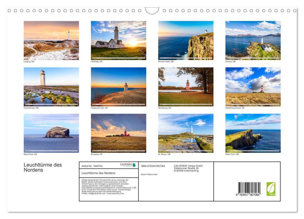 Leuchttürme des Nordens (CALVENDO Wandkalender 2026)