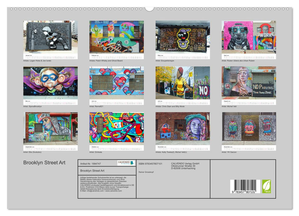 Brooklyn Street Art (CALVENDO Premium Wandkalender 2026)