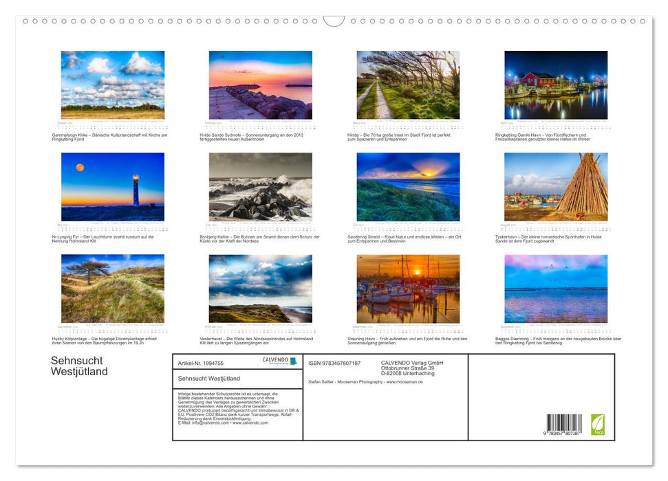 Sehnsucht Westjütland (CALVENDO Wandkalender 2026)