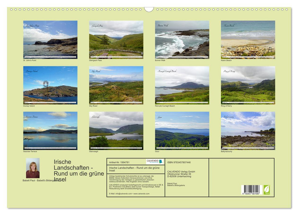 Irische Landschaften - Rund um die grüne Insel (CALVENDO Wandkalender 2026)