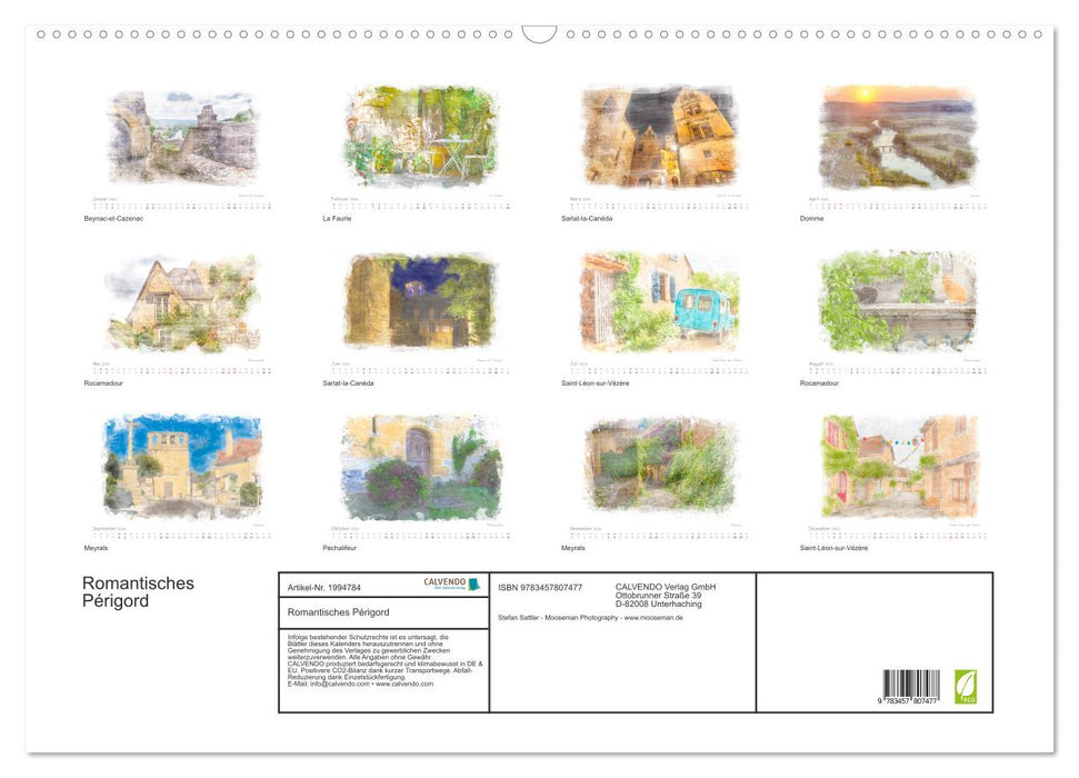 Romantisches Périgord (CALVENDO Wandkalender 2026)