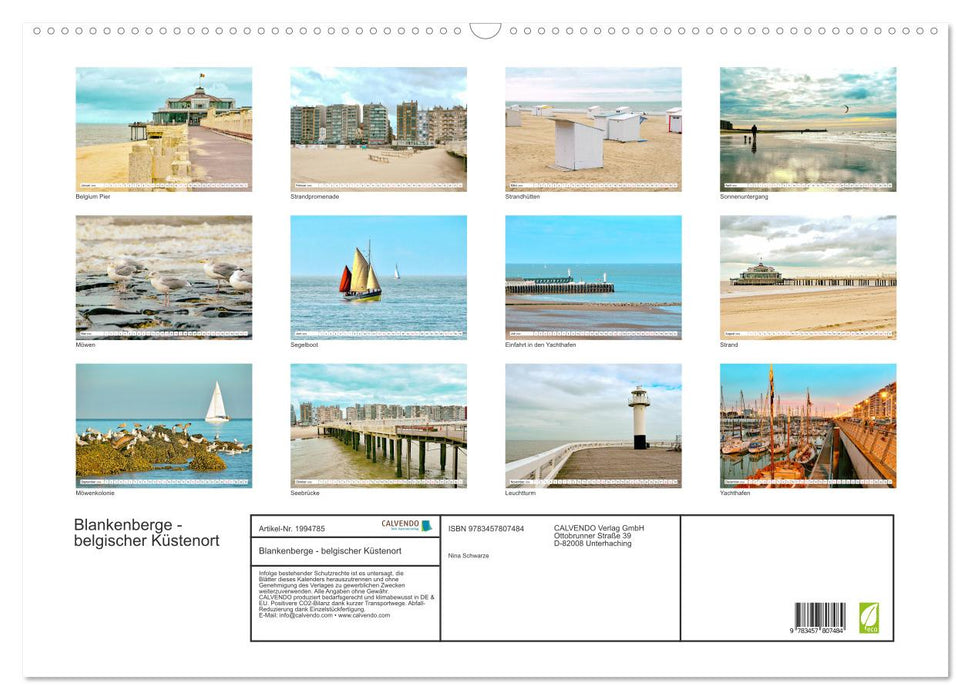 Blankenberge - belgischer Küstenort (CALVENDO Wandkalender 2026)