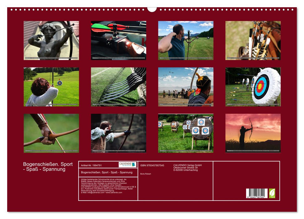 Bogenschießen. Sport - Spaß - Spannung (CALVENDO Wandkalender 2026)