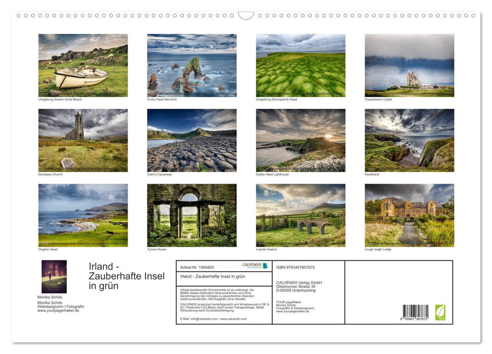 Irland - Zauberhafte Insel in grün (CALVENDO Wandkalender 2026)