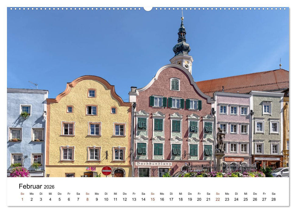 Sonniges Schärding, Barockstadt am Inn (CALVENDO Wandkalender 2026)