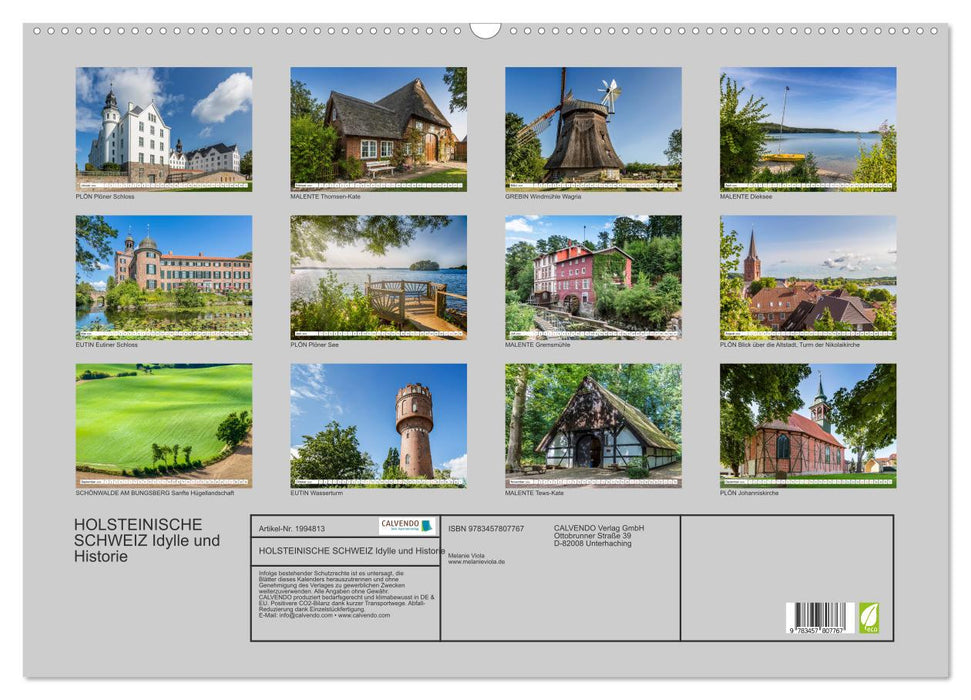 HOLSTEINISCHE SCHWEIZ Idylle und Historie (CALVENDO Wandkalender 2026)