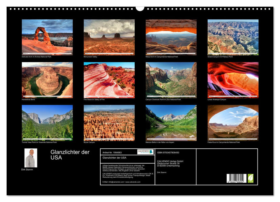 Glanzlichter der USA (CALVENDO Wandkalender 2026)