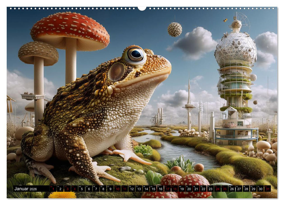 Toadtopia. Fantastische Krötenwelten (CALVENDO Wandkalender 2026)