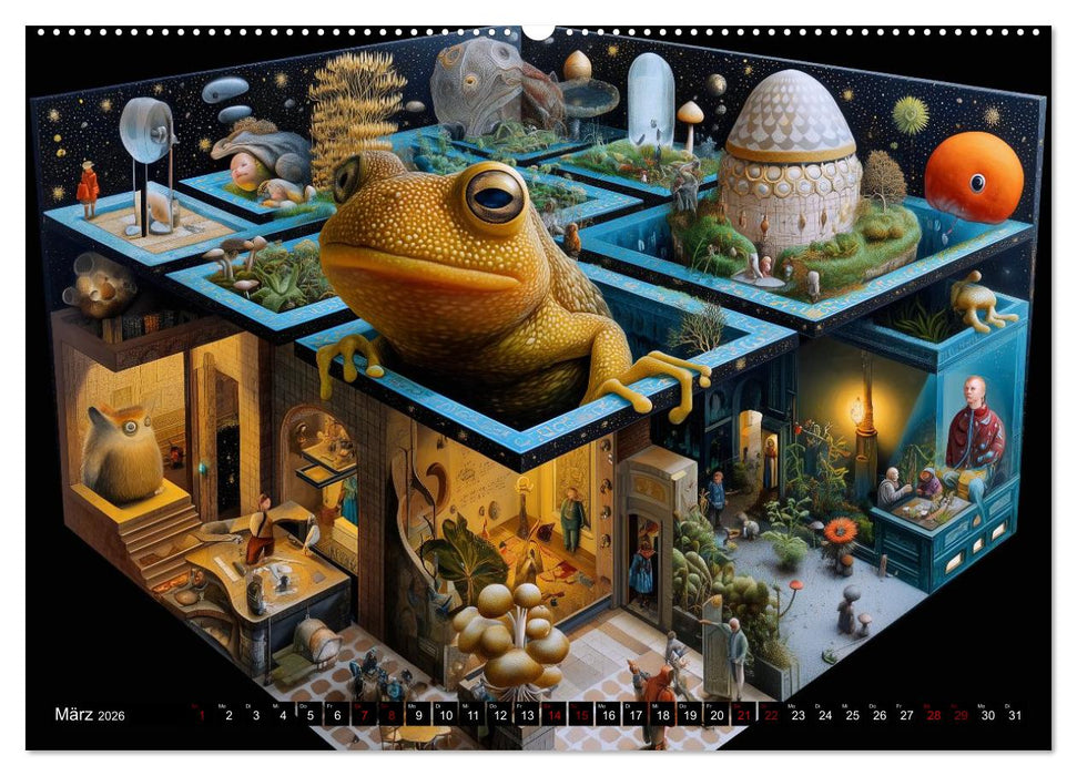 Toadtopia. Fantastische Krötenwelten (CALVENDO Wandkalender 2026)