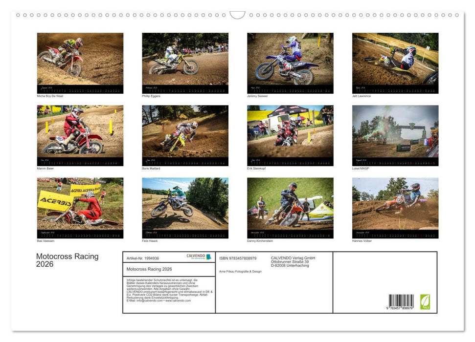 Motocross Racing 2026 (CALVENDO Wandkalender 2026)