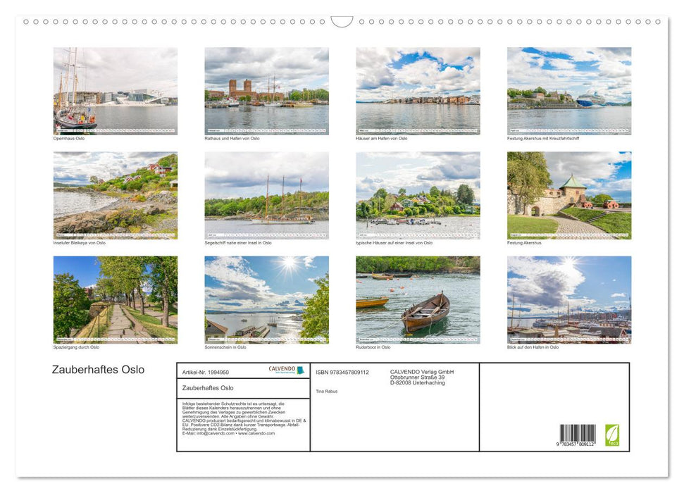 Zauberhaftes Oslo (CALVENDO Wandkalender 2026)