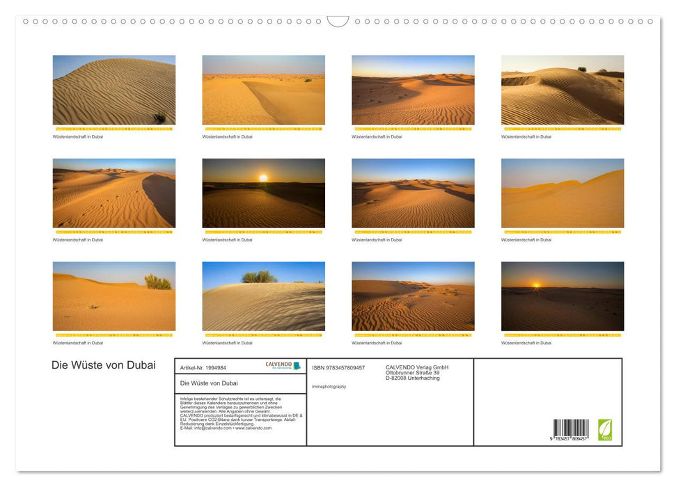 Die Wüste von Dubai (CALVENDO Wandkalender 2026)