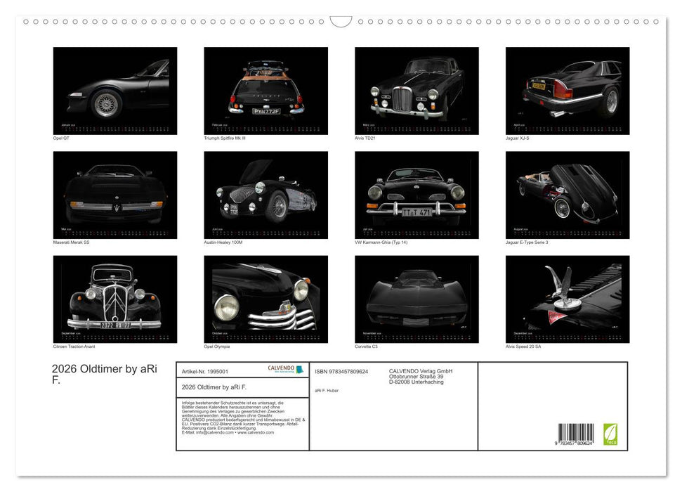 2026 Oldtimer by aRi F. (CALVENDO Wandkalender 2026)