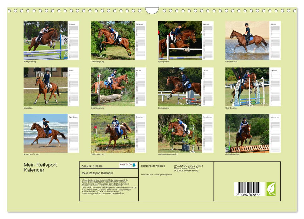 Mein Reitsport Kalender (CALVENDO Wandkalender 2026)