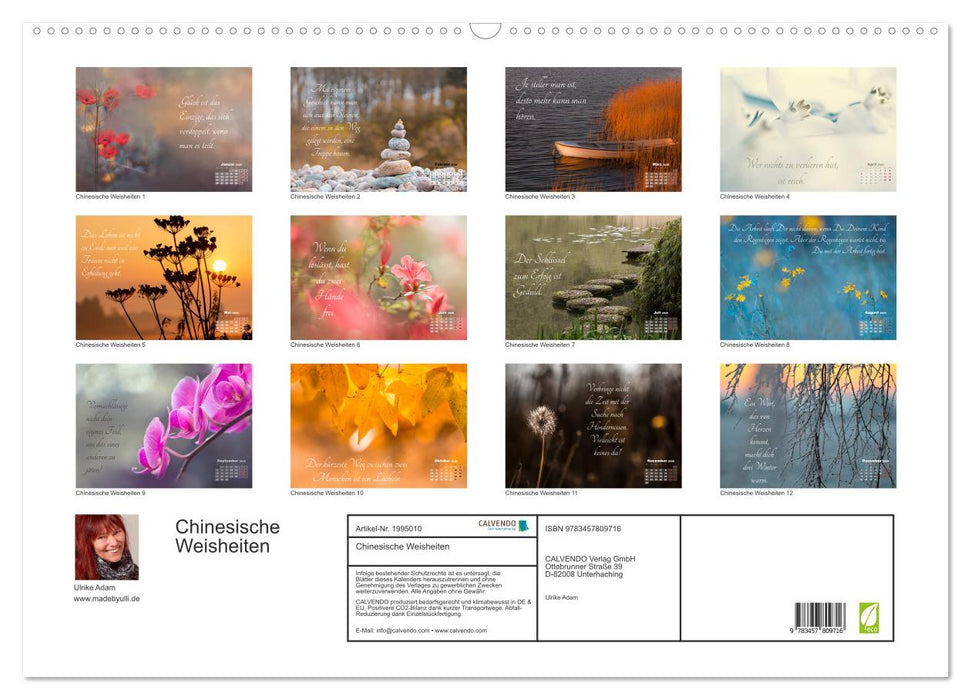Chinesische Weisheiten (CALVENDO Wandkalender 2026)