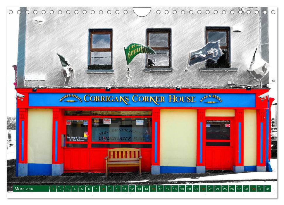 Irish Pubfronts - Irlands urige Kneipen (CALVENDO Wandkalender 2026)