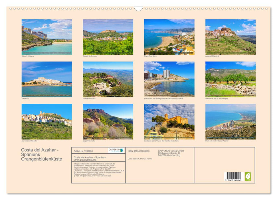 Costa del Azahar - Spaniens Orangenblütenküste (CALVENDO Wandkalender 2026)