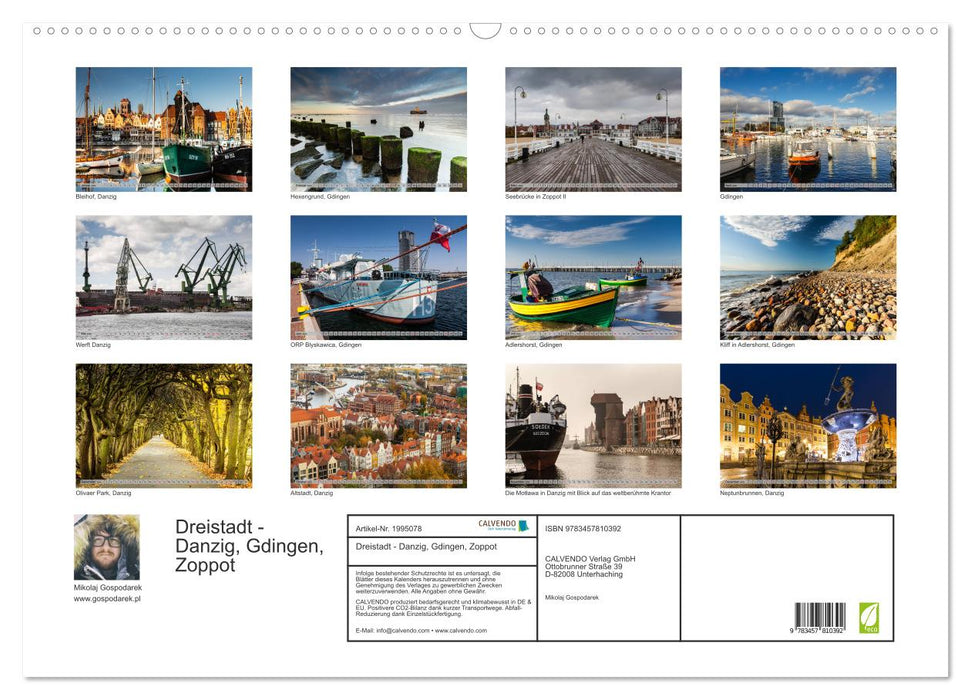 Dreistadt - Danzig, Gdingen, Zoppot (CALVENDO Wandkalender 2026)