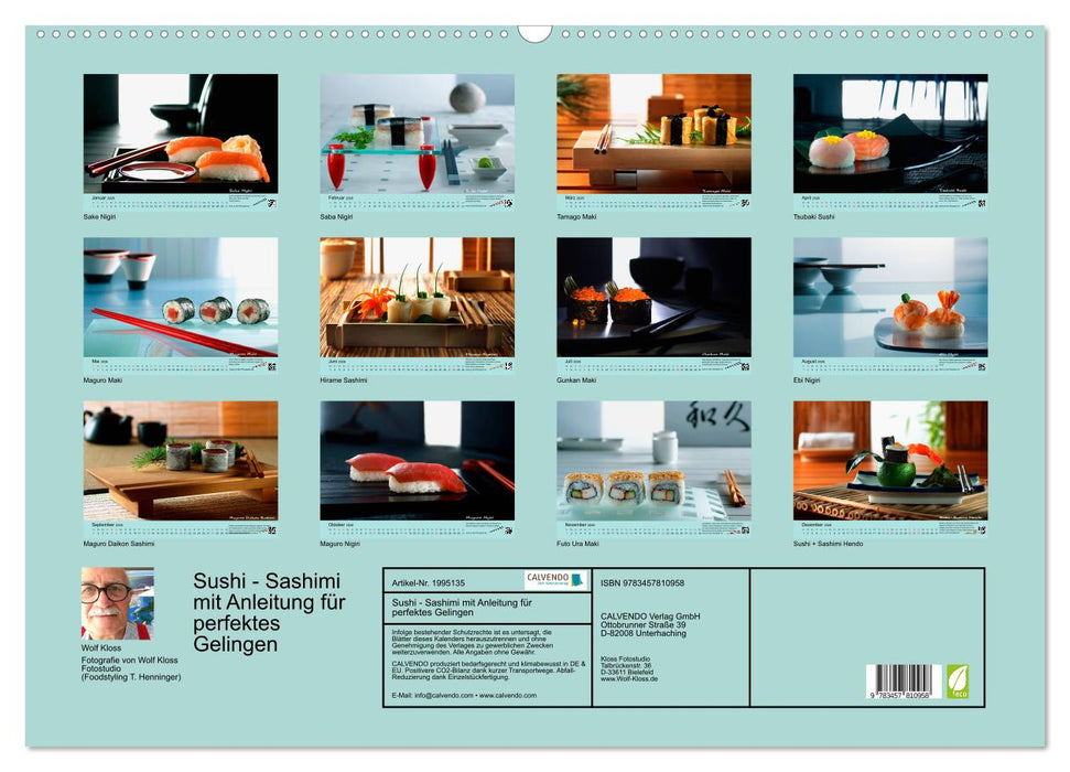Sushi - Sashimi mit Anleitung für perfektes Gelingen (CALVENDO Wandkalender 2026)
